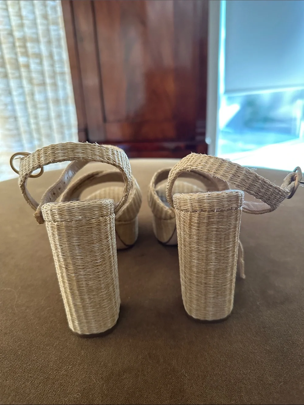 Andrea Gomez Bella Natural Raffia Platforms